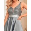 Ever Pretty šaty stříbrné asymetrické 667 (* Velikost 9XL / 58 / 26 / 30)