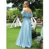 Ever Pretty šaty světle modré dlouhé s volánkem 0968 (*Velikost 9XL / 58 / 26 / 30)