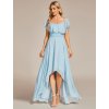 Ever Pretty šaty světle modré dlouhé s volánkem 1736 (*Velikost 9XL / 58 / 26 / 30)