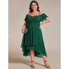 Ever Pretty šaty tmavě zelené spadlá ramínka 2103 (* Velikost 9XL / 58 / 26 / 30)