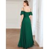 Ever Pretty šaty zelené dlouhé spadlá ramínka 0237 (* Velikost 9XL / 58 / 26 / 30)