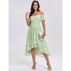 Ever Pretty šaty zelené melírované spadlá ramínka 2103 (* Velikost 9XL / 58 / 26 / 30)