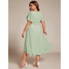 Elegantní jednoduché mátové šaty 2053 (* Velikost 9XL / 58 / 26 / 30)