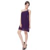 Ever Pretty šifonové šaty krátké fialové 3388 (* Velikost XS / 34 / 04 / 06)