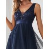 Ever Pretty taneční šaty asymetrické modré 793 (*Velikost 4XL / 48 / 16 / 20)