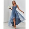 Ever Pretty taneční šaty asymetrické modrošedé 793 (* Velikost 9XL / 58 / 26 / 30)