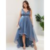 Ever Pretty taneční šaty asymetrické modrošedé 793 (* Velikost 9XL / 58 / 26 / 30)