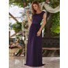 Ever Pretty tmavě fialové šaty s krajkou 646 (* Velikost 9XL / 58 / 26 / 30)
