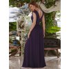 Ever Pretty tmavě fialové šaty s krajkou 646 (* Velikost 9XL / 58 / 26 / 30)