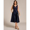 Ever Pretty tmavě modré šaty s výšivkou 2341 (*Velikost 4XL / 48 / 16 / 20)