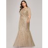 Ever Pretty zlaté šaty mořská panna 7707 (* Velikost 9XL / 58 / 26 / 30)