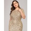 Ever Pretty zlaté šaty mořská panna 7707 (* Velikost 9XL / 58 / 26 / 30)