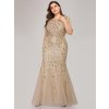 Ever Pretty zlaté šaty mořská panna 7707 (* Velikost 9XL / 58 / 26 / 30)