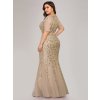 Ever Pretty zlaté šaty mořská panna 7707 (* Velikost 9XL / 58 / 26 / 30)