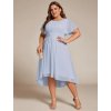 Elegantní jednoduché světle modré šaty 2053 (* Velikost 9XL / 58 / 26 / 30)