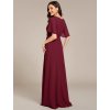 Ewer Pretty společenské bordové šaty 2960 (* Velikost 9XL / 58 / 26 / 30)