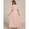 Ewer Pretty společenské růžové šaty 2960 (* Velikost 9XL / 58 / 26 / 30)