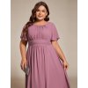 Elegantní jednoduché šaty v barvě orchidej 2053 (*Velikost 9XL / 58 / 26 / 30)