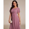 Elegantní jednoduché šaty v barvě orchidej 2053 (* Velikost 9XL / 58 / 26 / 30)