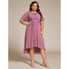 Elegantní jednoduché šaty v barvě orchidej 2053 (* Velikost 9XL / 58 / 26 / 30)