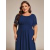 Elegantní jednoduché tmavě modré šaty 2053 (*Velikost 9XL / 58 / 26 / 30)