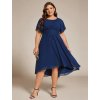 Elegantní jednoduché tmavě modré šaty 2053 (* Velikost 9XL / 58 / 26 / 30)