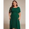 Elegantní jednoduché tmavě zelené šaty 2053 (*Velikost 9XL / 58 / 26 / 30)