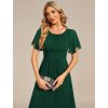 Elegantní jednoduché tmavě zelené šaty 2053 (* Velikost 9XL / 58 / 26 / 30)