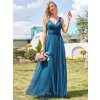 Luxusní dlouhé šaty 7303 modré (* Velikost 9XL / 58 / 26 / 30)