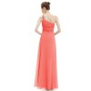Meruňkové dlouhé šaty na jedno ramínko 9596 (*Velikost XL / 42 / 10 / 14)