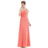 Meruňkové dlouhé šaty na jedno ramínko 9596 (* Velikost XL / 42 / 10 / 14)