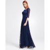 Modré dlouhé šaty Ever Pretty 8878 (* Velikost XL / 42 / 10 / 14)