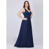 Plesové šaty elegantní tmavě modré Ever Pretty 8110 (* Velikost L / 40 / 08 / 12)