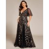 Plesové šaty zlato černé šaty Ever Pretty 0736 (* Velikost 9XL / 58 / 26 / 30)