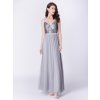 Šaty do tanečních Ever Pretty šedé flitry a tyl 7392 (*Velikost L / 40 / 08 / 12)