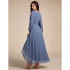 Šaty pro maminku nevěsty bouřkově modré 3027 (* Velikost 9XL / 58 / 26 / 30)