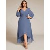 Šaty pro maminku nevěsty bouřkově modré 3027 (* Velikost 9XL / 58 / 26 / 30)