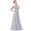 Šedé šaty Ever Pretty plesové šaty dlouhé 8878 (* Velikost 4XL / 48 / 16 / 20)