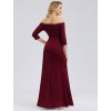 Ever Pretty bordo šaty s rozparkem 7852 (* Velikost M / 38 / 06 / 10)
