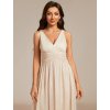Béžové šaty s sříbrnou nitkou lesklé 2135 (* Velikost XXXL / 46 / 16 / 18)
