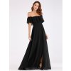Ever Pretty dlouhé černé šaty 0968 (* Velikost 7XL / 54 / 22 / 26)