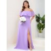 Ever Pretty dlouhé fialkové šaty 0969 (* Velikost 7XL / 54 / 22 / 26)