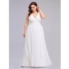 Ever Pretty dlouhé šaty bílé 9016 (*Velikost 7XL / 54 / 22 / 26)