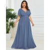 Ever Pretty dlouhé šaty prašně modré 164A (*Velikost 9XL / 58 / 26 / 30)