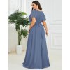 Ever Pretty dlouhé šaty prašně modré 164A (*Velikost 9XL / 58 / 26 / 30)
