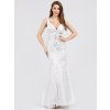 Bílé šaty Ever Pretty dlouhé 7886 (* Velikost 7XL / 54 / 22 / 26)