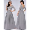 Ever Pretty krajkové šedé šaty 7412 (* Velikost 9XL / 58 / 26 / 30)