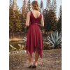 Ever Pretty krátké bordo šaty 0207 (* Velikost 9XL / 58 / 26 / 30)