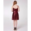 Ever Pretty krátké bordo šaty s flitry 4054 (* Velikost XXL / 44 / 12 / 16)