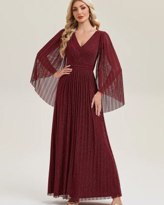 Plesové šaty s netopýřími rukávy, nevšední a originální zpracování, pro všechny velikosti až do 9XL nabídka bordo šatů:...